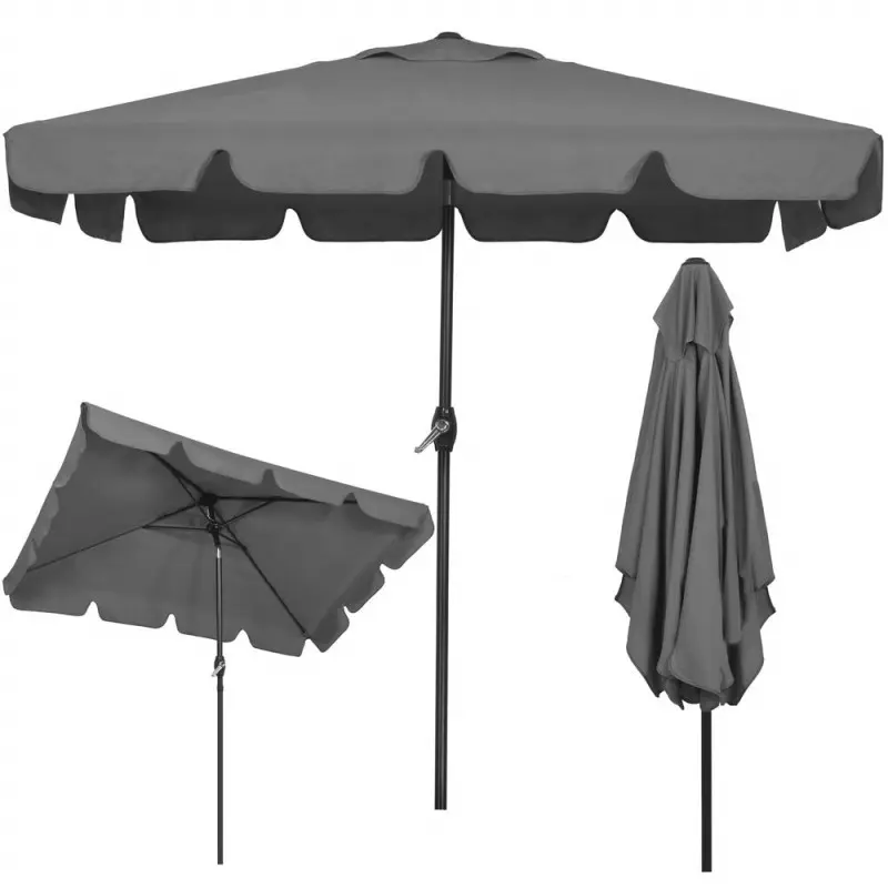 Zahradní slunečník 122x195 cm cm, tmavě šedý SPRINGOS PALMA GU0037