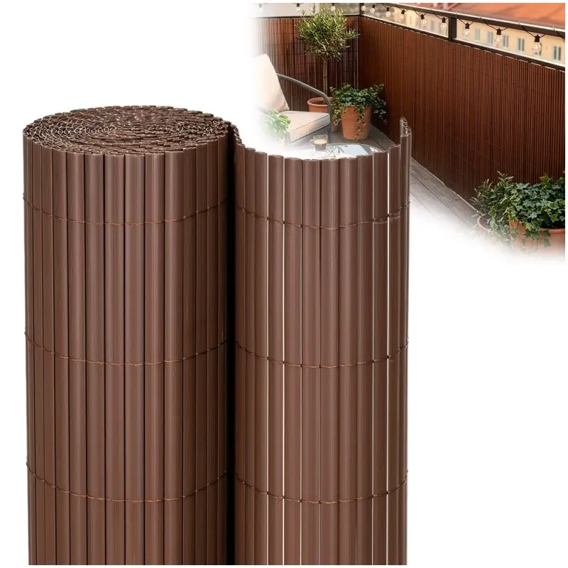 PVC zástěna 1,6x5 m na balkon plot SPRINGOS GA0247 hnědá