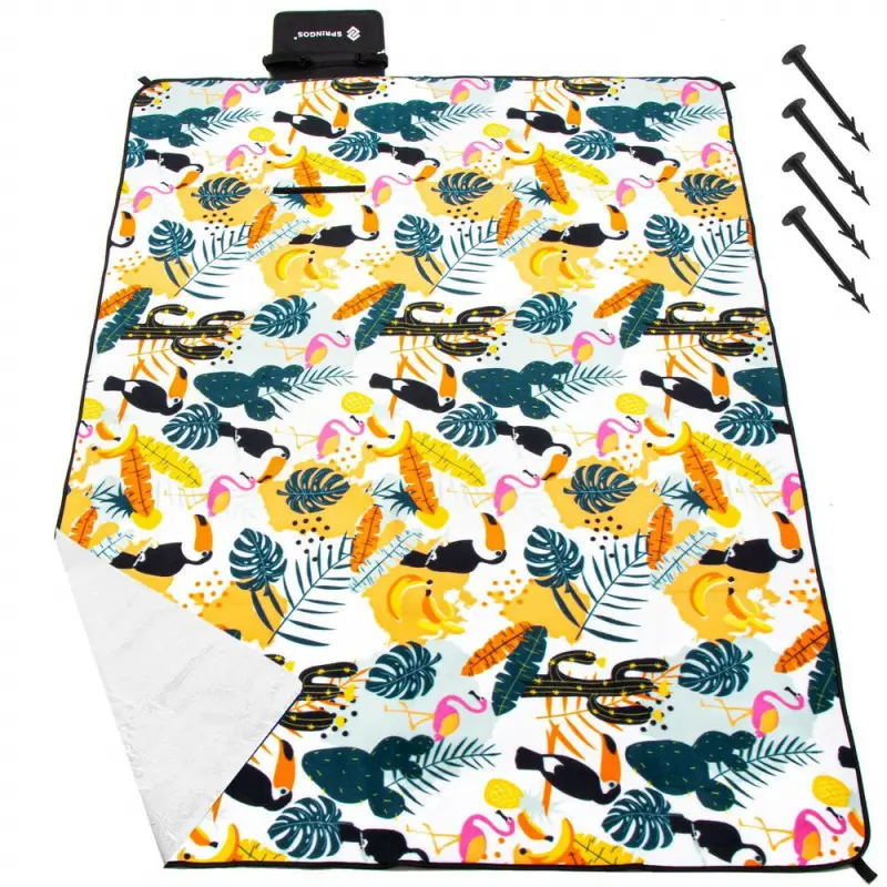 Pikniková deka 200x150 cm SPRINGOS PM042 tropický vzor