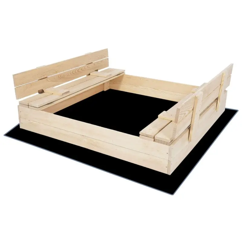 Dětské pískoviště s lavičkami 120x120 cm DECHLAND Smart 120N přírodní