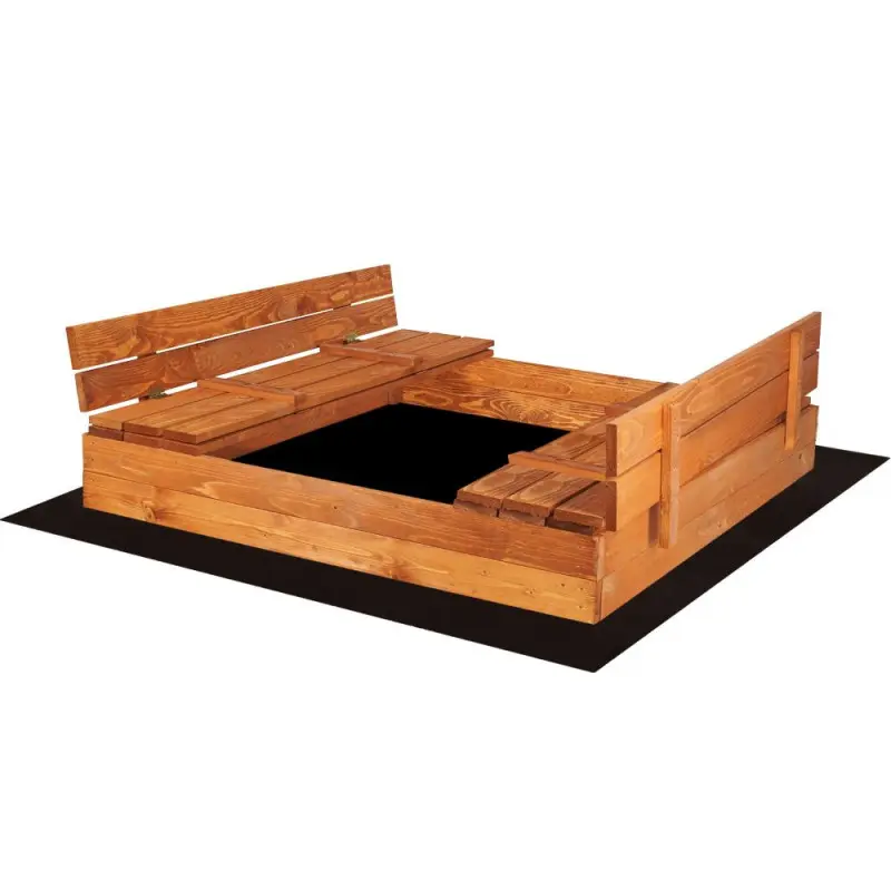 Dětské pískoviště s krytem 150x150 cm DECHLAND Smart 150ZI hnědé