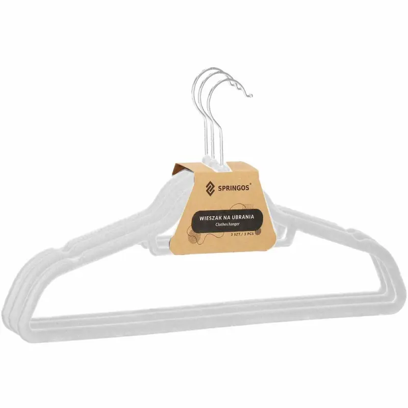 Sametová ramínka na oblečení 45 cm SPRINGOS HG0062 3ks šedá