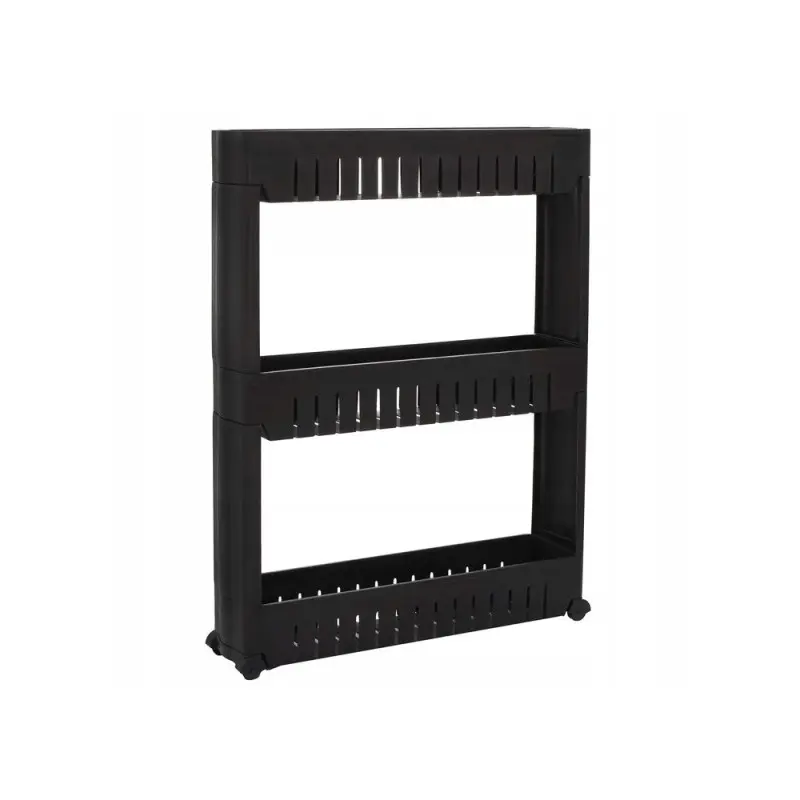 Regál na kolečkách 54x12,5x70 cm 3 police SPRINGOS HA1016 černý