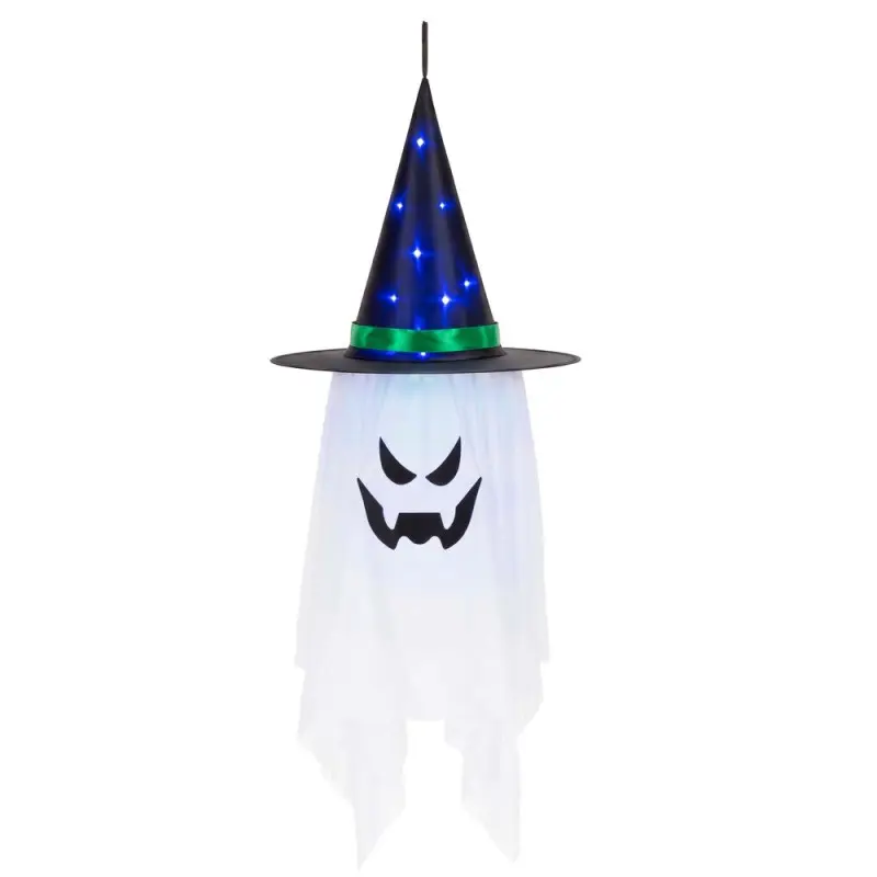 Halloweenský duch LED závěsný 117 cm SPRINGOS HA7592 bílý