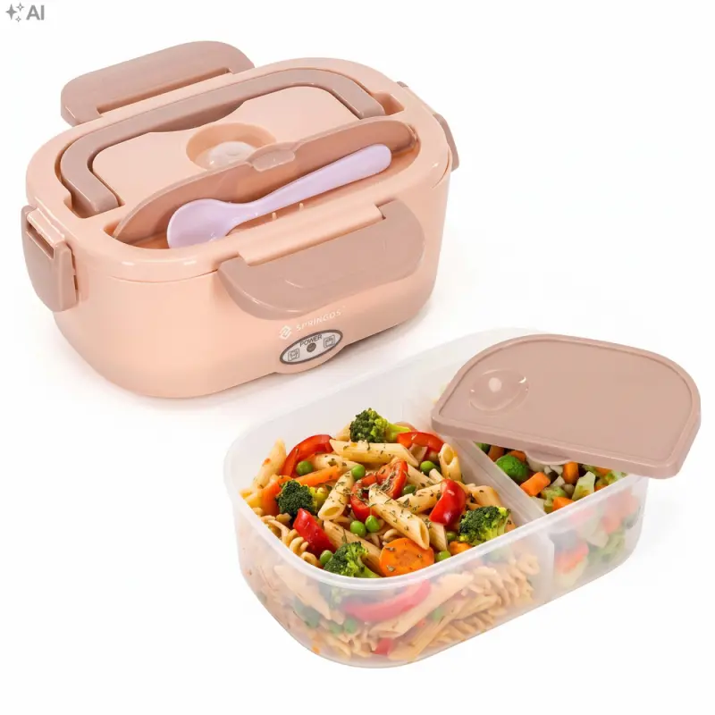Ohřívací box na jídlo 1,5 l SPRINGOS KI0205 lososový
