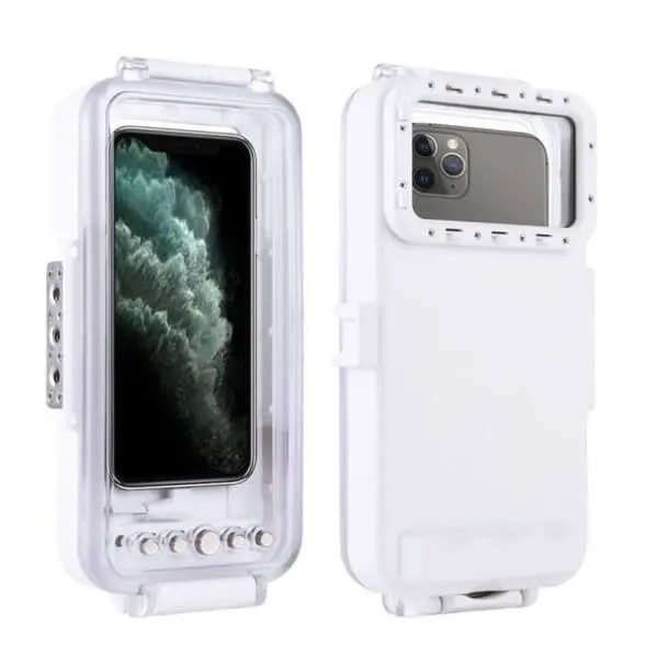 Vodotěsné pouzdro pro profesionální potápění a šnorchlování až do 40 metrů pro iPhone 12 mini - bílé