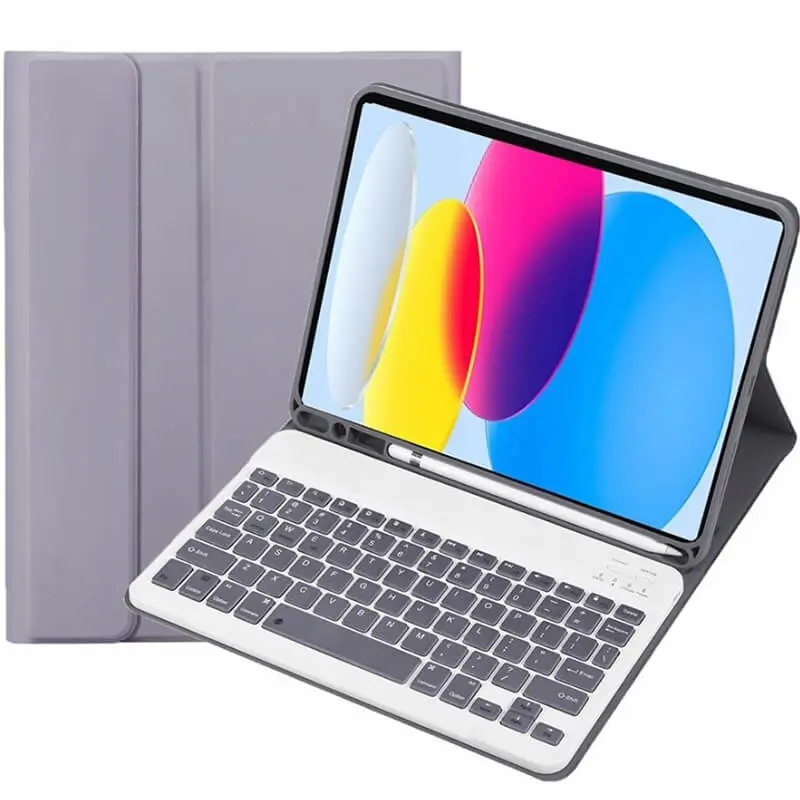 Pouzdro s klávesnicí a držákem na stylus pro Apple iPad 10,9" 2022 (10.generace) - světle fialové
