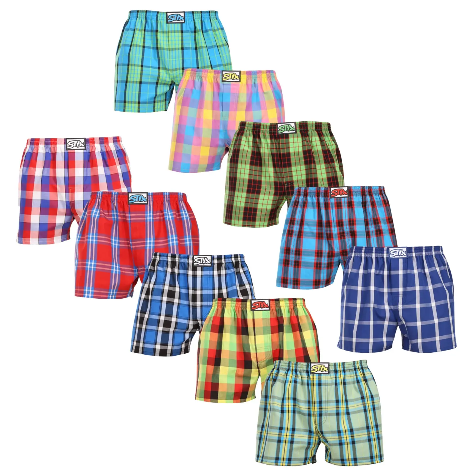 10PACK pánské trenky Styx klasická guma vícebarevné (10A110110)