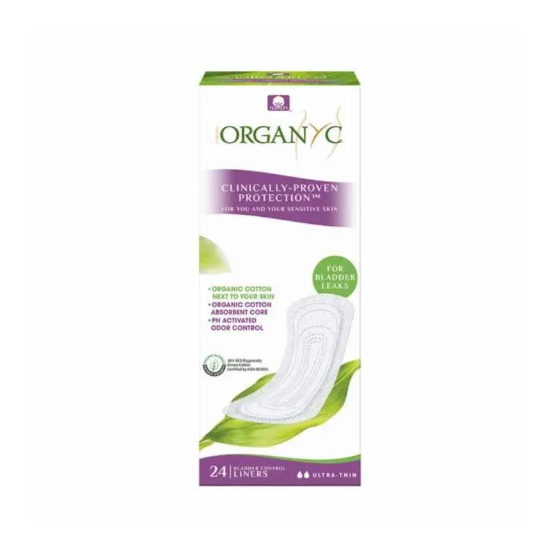 Organyc Inkontinenční slipové vložky z biobavlny slabé Ultra-thin (24 ks) - 2 kapičky