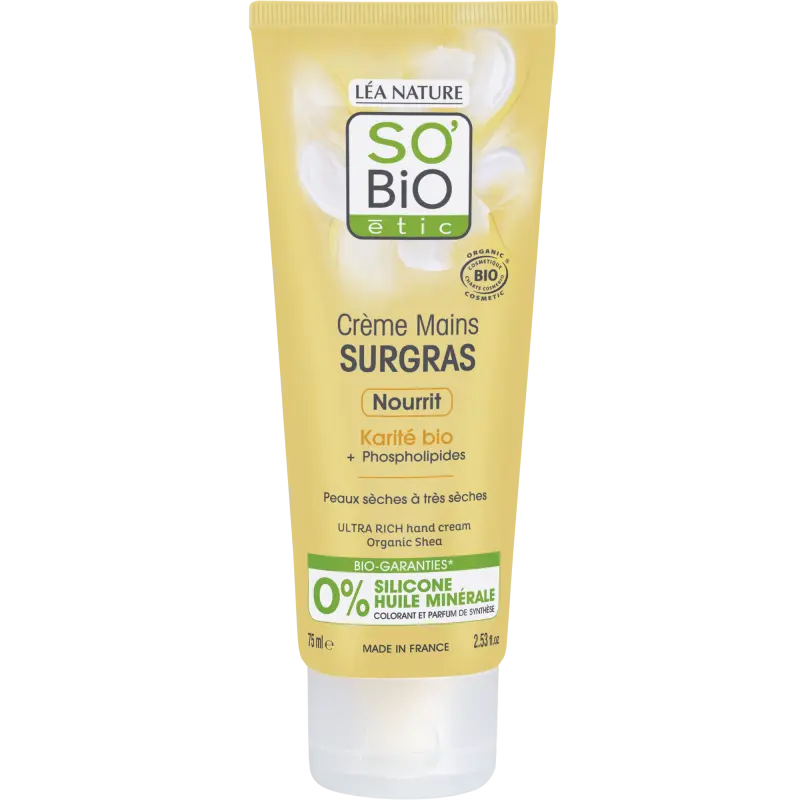 SO’BiO étic Krém na ruce Ultra výživný s karité BIO 75 ml