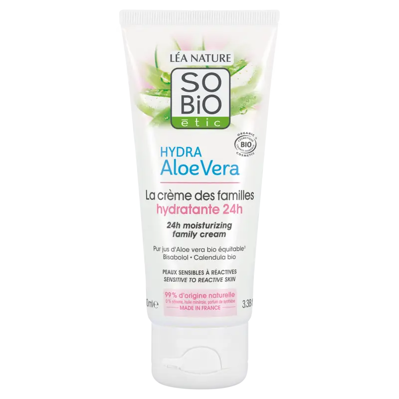 SO’BiO étic Krém hydratační hypoalergenní s Aloe vera pro celou rodinu BIO (100 ml) - hydratuje, zklidňuje a regeneruje