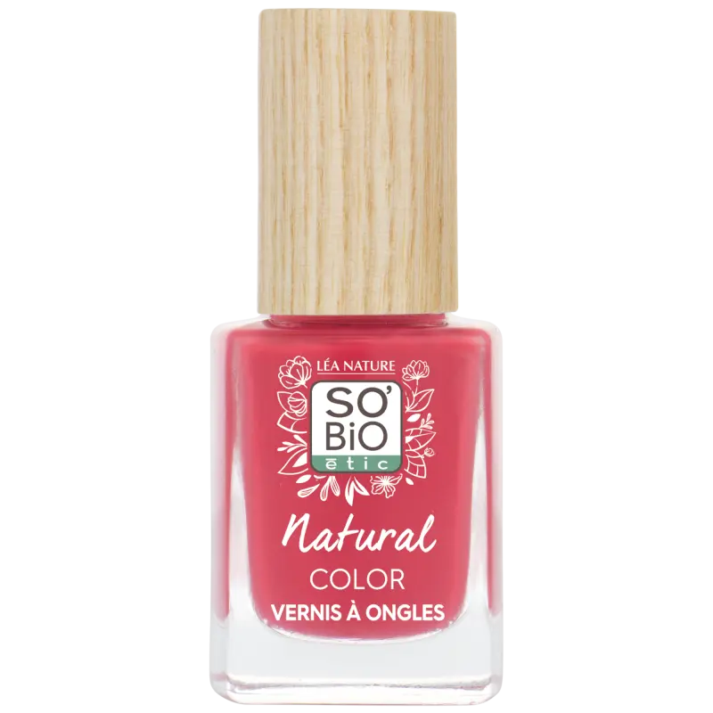 SO’BiO étic Lak na nehty - 35 vibrující korálová (11 ml) - se zářivou a intenzivní barvou