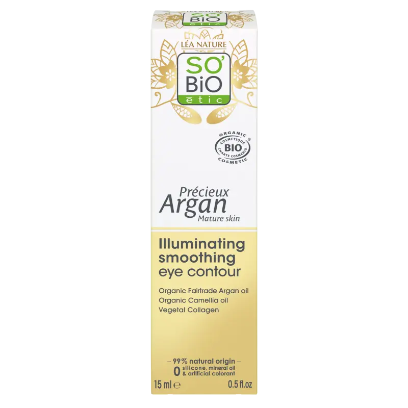 SO’BiO étic Anti-Age Precieux Argan Péče o oční okolí vyhlazující GOLD BIO (15 ml) - ideální pro zralou pleť
