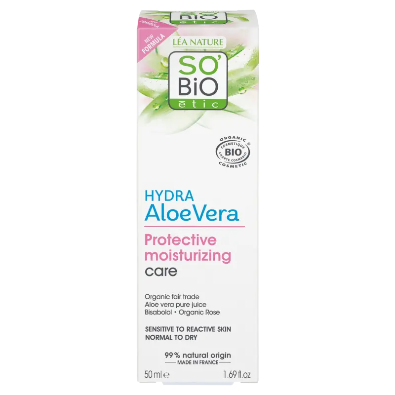 SO’BiO étic Krém ochranný pro citlivou pleť s Aloe vera 5v1 BIO (50 ml) - hydratuje a zklidňuje pleť