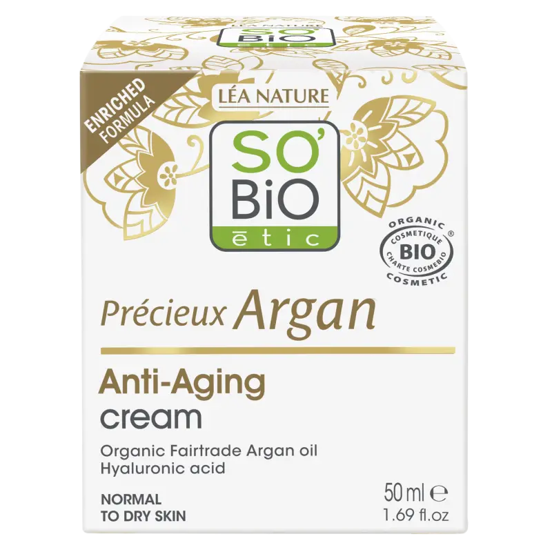SO’BiO étic Anti-age Precieux Argan Krém denní BIO (50 ml) - hydratuje, zpevňuje a rozjasňuje pleť