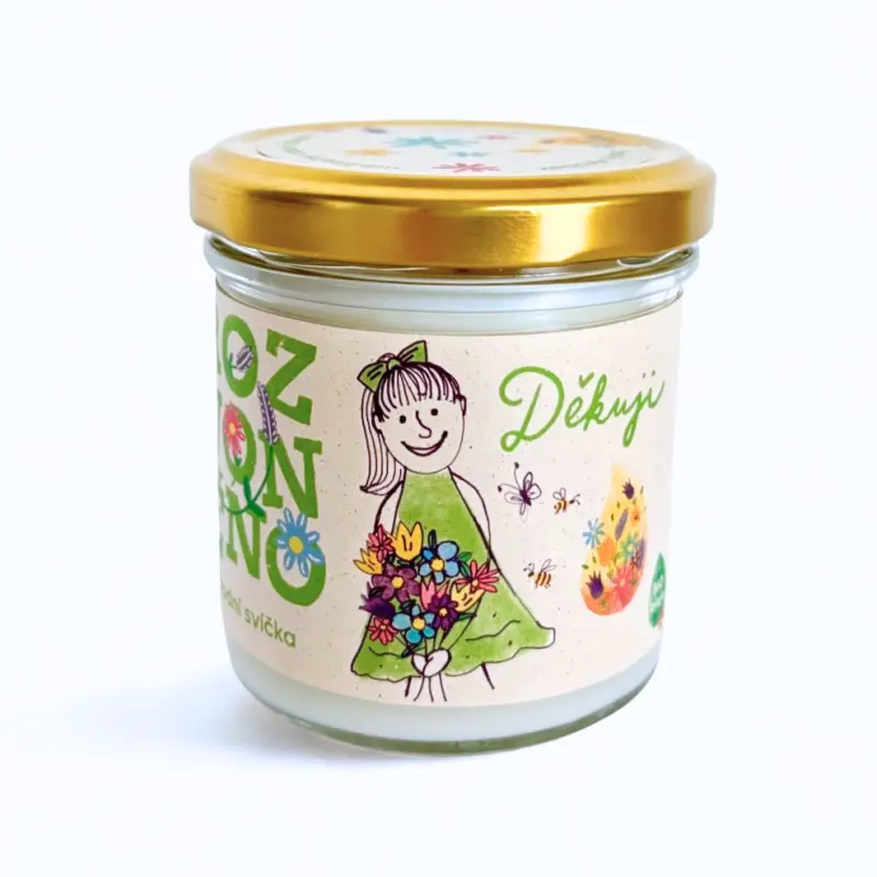 Rozvoněno Vonná svíčka - Děkuji (130 ml) - s grepem, limetkou a bergamotem