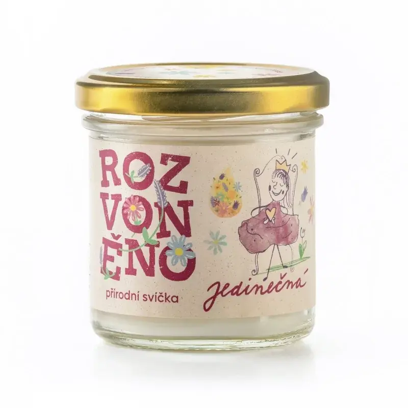 Jedinečná (přírodní svíčka s gerániem a palmovou růží) Rozvoněno - 130 ml