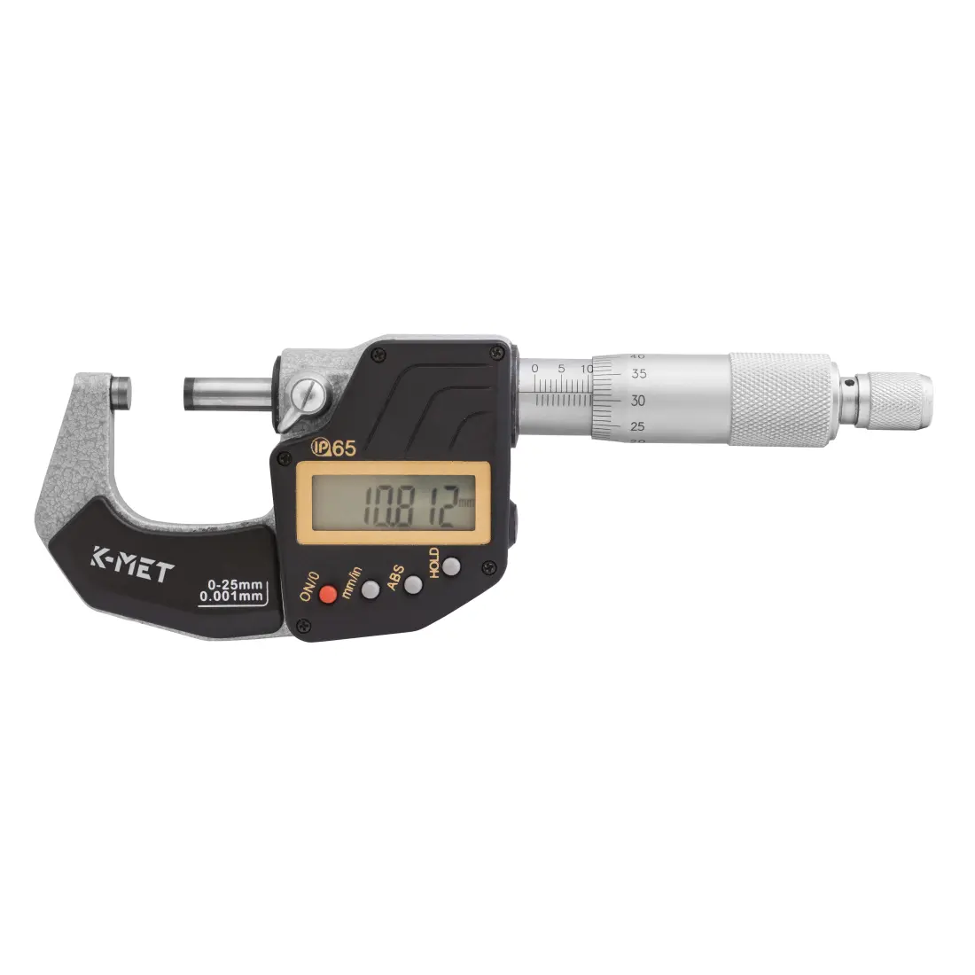 KINEX/K-MET Digitální mikrometr třmenový KINEX ABSOLUTE ZERO, 25-50 mm, 0,001mm, DIN 863, IP 65 7030-05-050