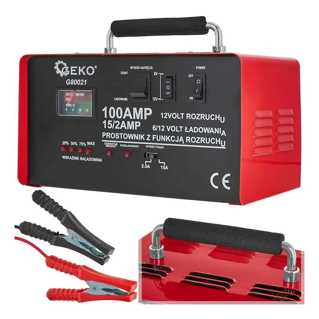 Nabíječka autobaterií se startem 6/12V, 100A GEKO G80021