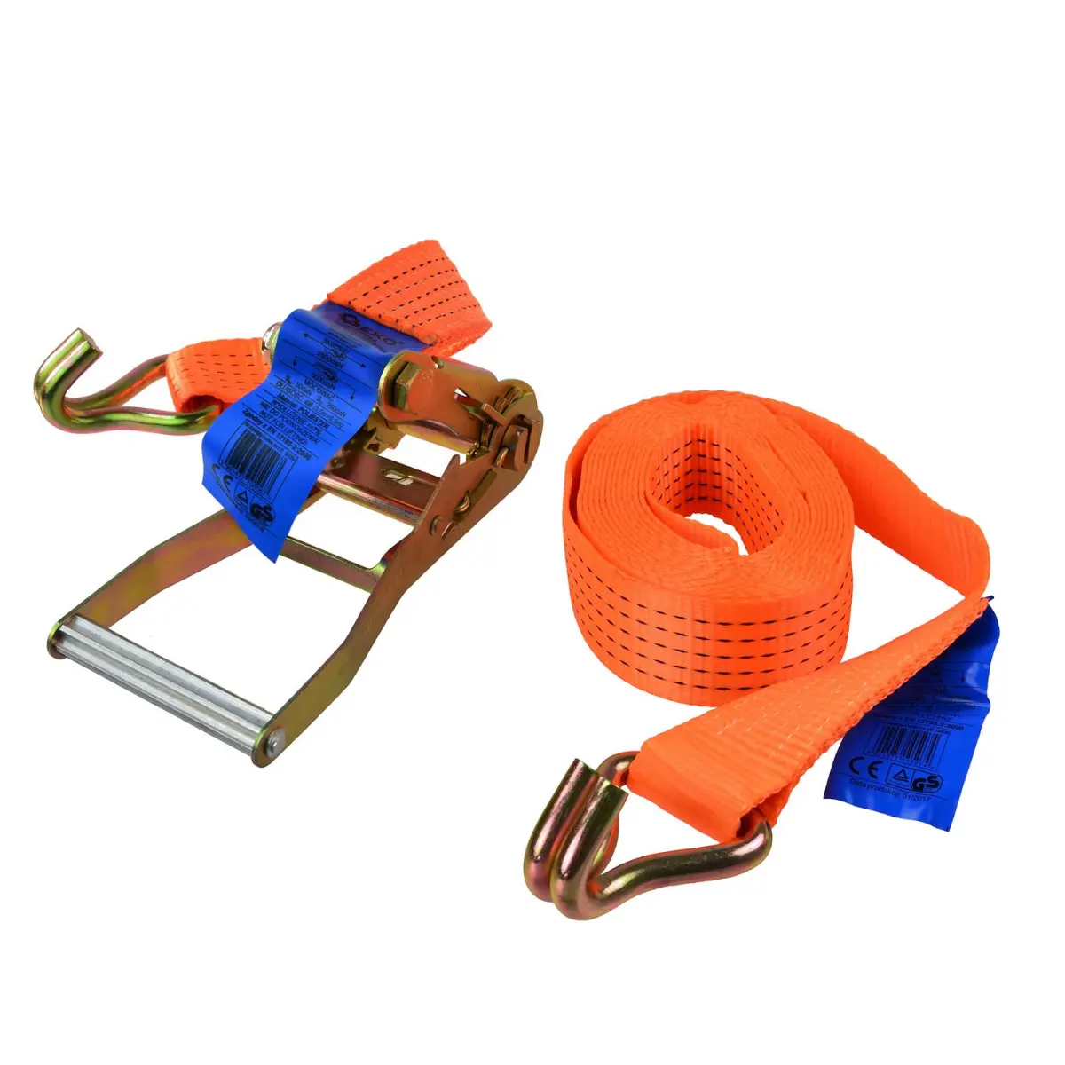 Popruh upínací s ERGO ráčnou a hákem GEKO, 6m/5T/50mm G02356