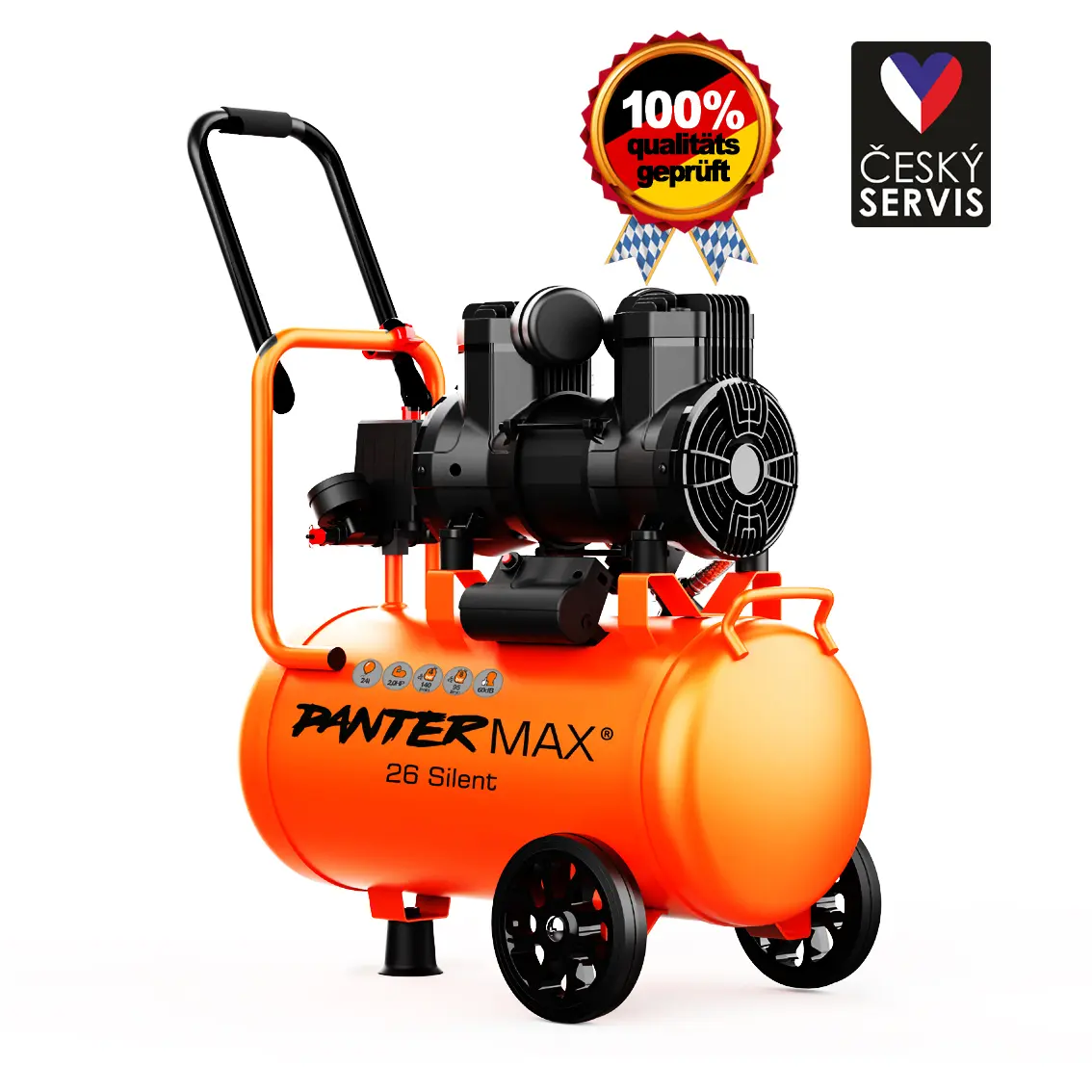 PANTERMAX Super tichý bezolejový kompresor AirFlow 26 SILENT PMAF26SI