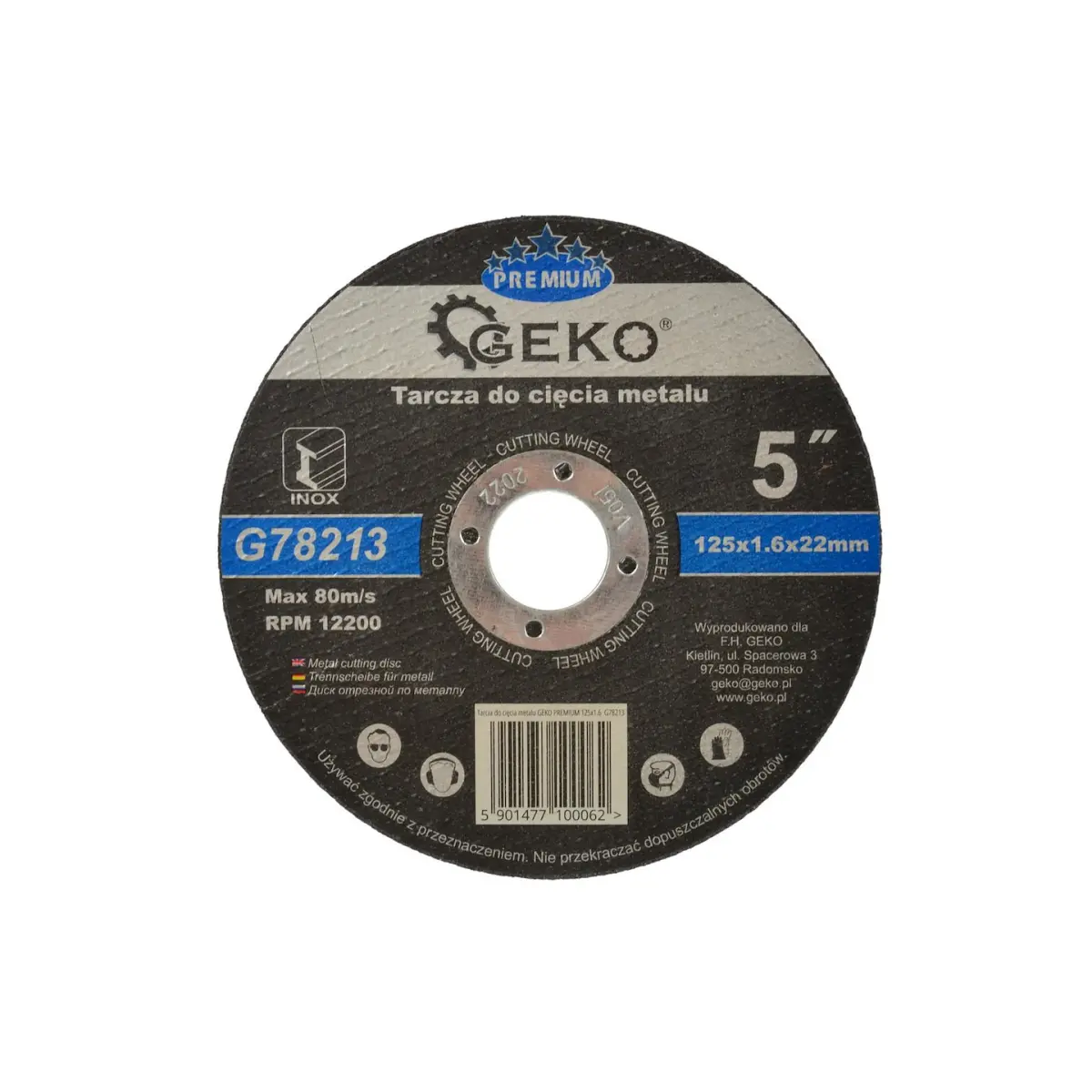 Řezný kotouč na ocel 125 x 1,6 x 22,23 mm INOX
