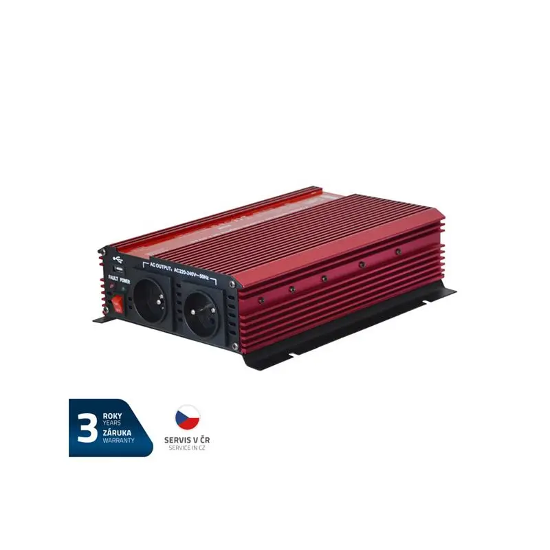 Měnič napětí 12V / 230V 1600W + USB Geti GPI 1612