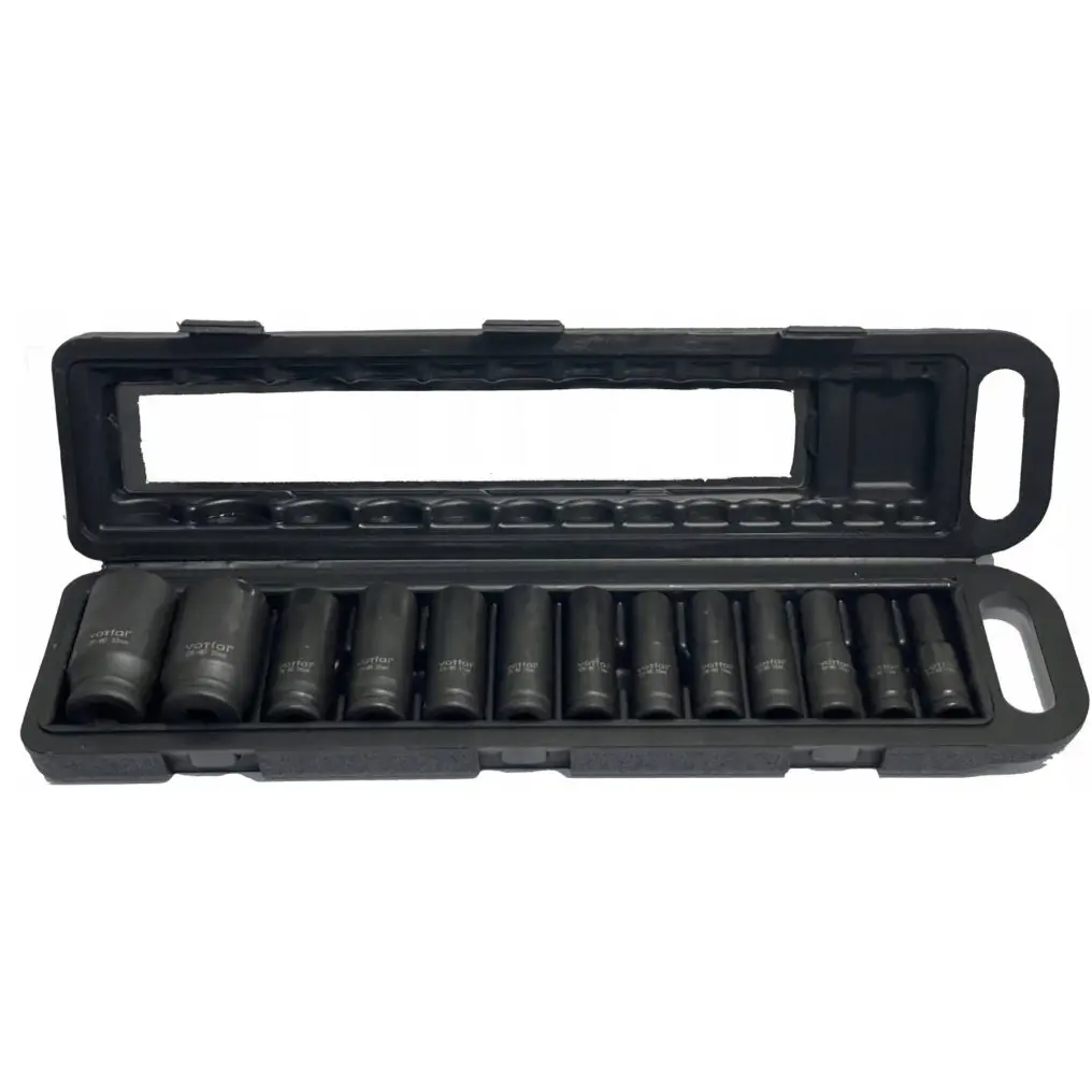 Matabro Úderové nástrčné hlavice dlouhé 1/2", 10-32 mm, šestihrany, sada 13 ks V08118