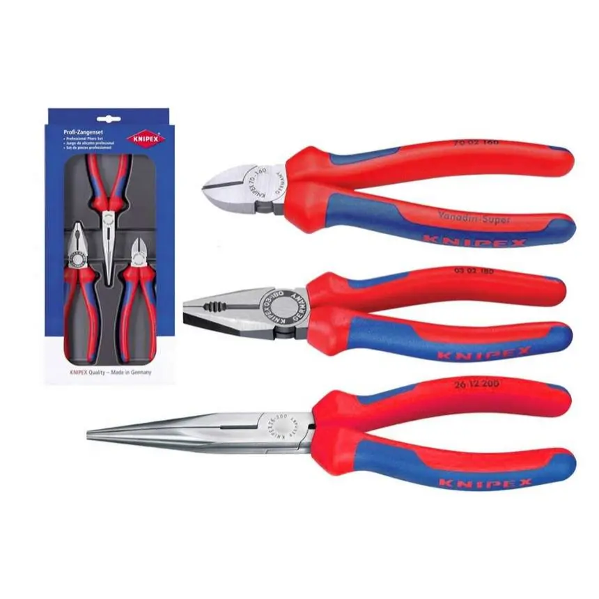 Kleště kombinované, boční štípací a na jemnou mechaniku, sada 3 ks – KNIPEX 00 20 11