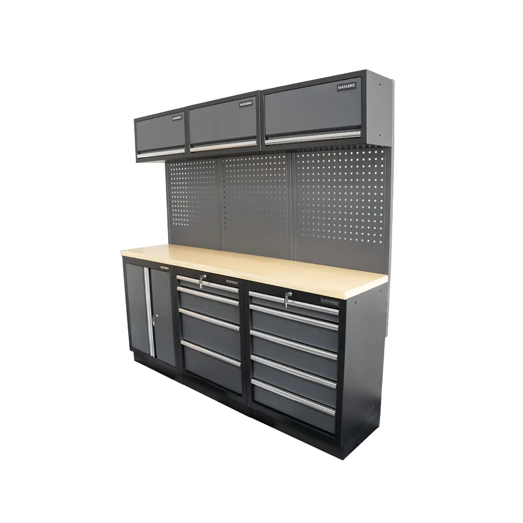 Matabro AKČNÍ SET Sestava 6 ks dílenského nábytku SET-CA01027 s dřevěnou pracovní deskou MB-TGW80 SET-CA01027