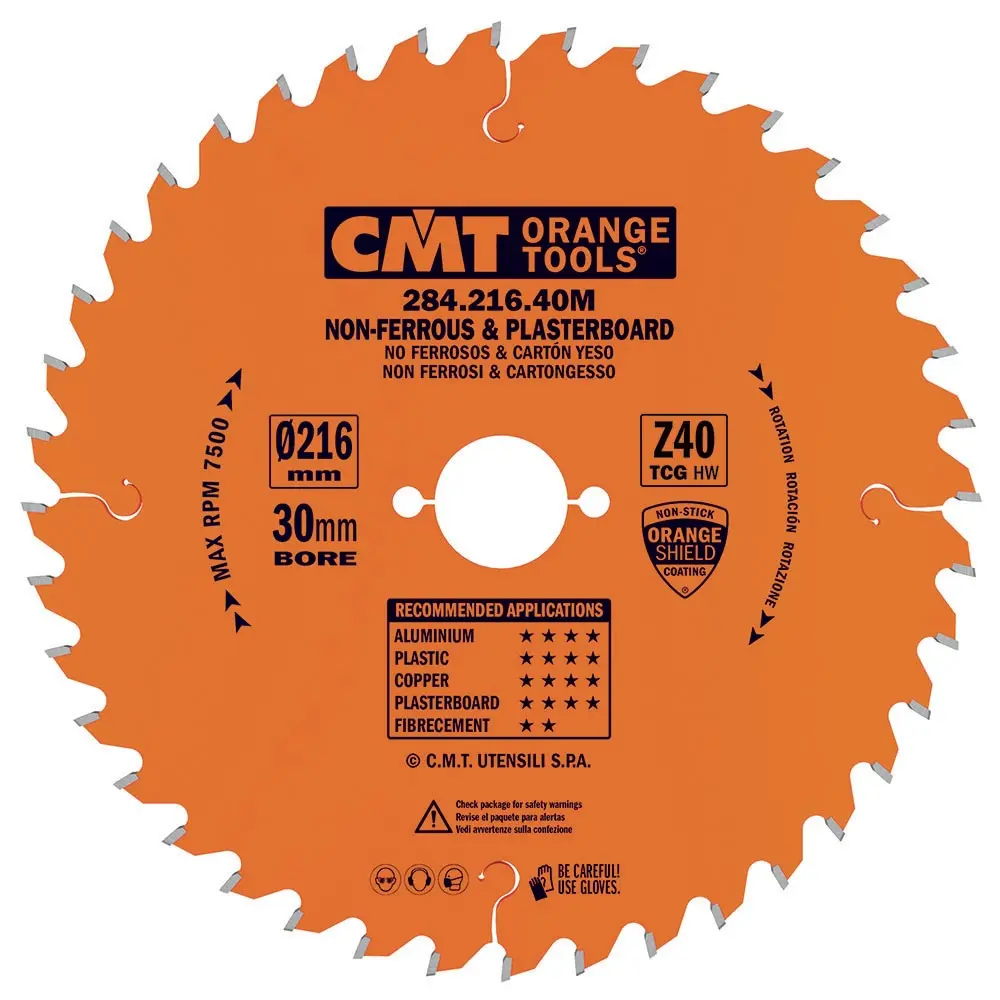CMT Orange Tools CMT Orange Pilový kotouč na neželezné kovy a plasty - D216x2,6 d30 Z40 HW 284.216.40M