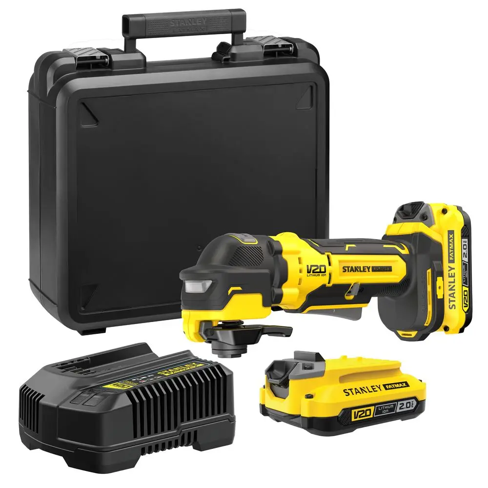 Bezuhlíková oscilační bruska Stanley V20, 2 x 2.0Ah, kitbox SFMCE510D2K