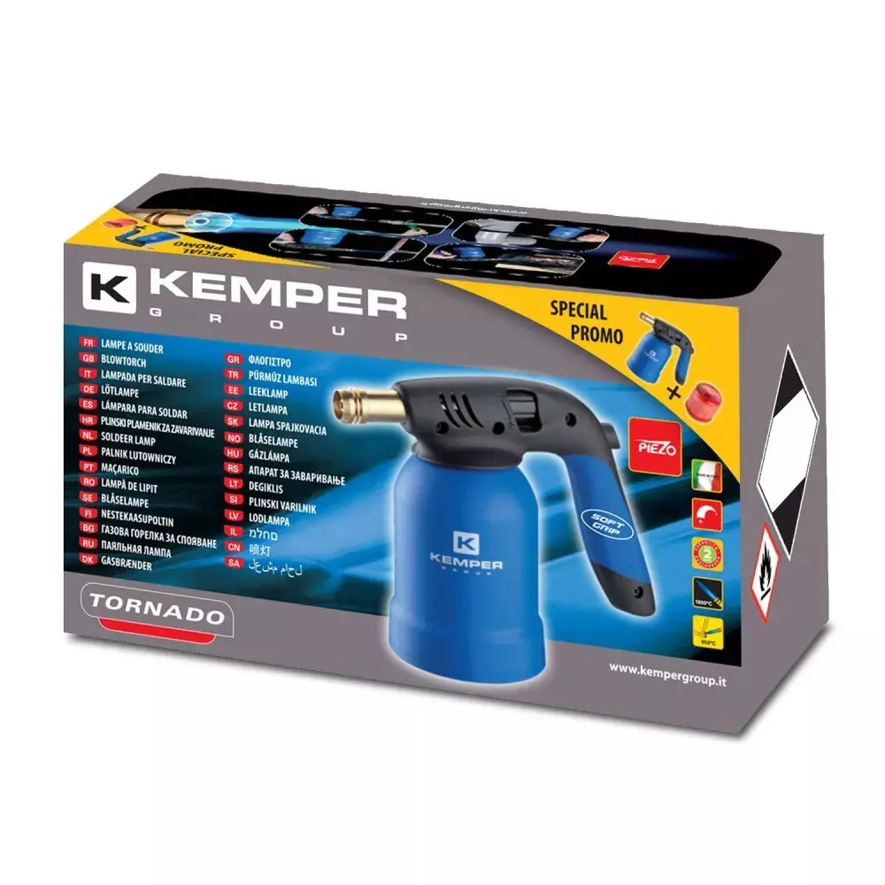 Kemper Group Hořák TORNADO s piezo-zapalováním + propichovací kartuš ZDARMA KE2019DEM