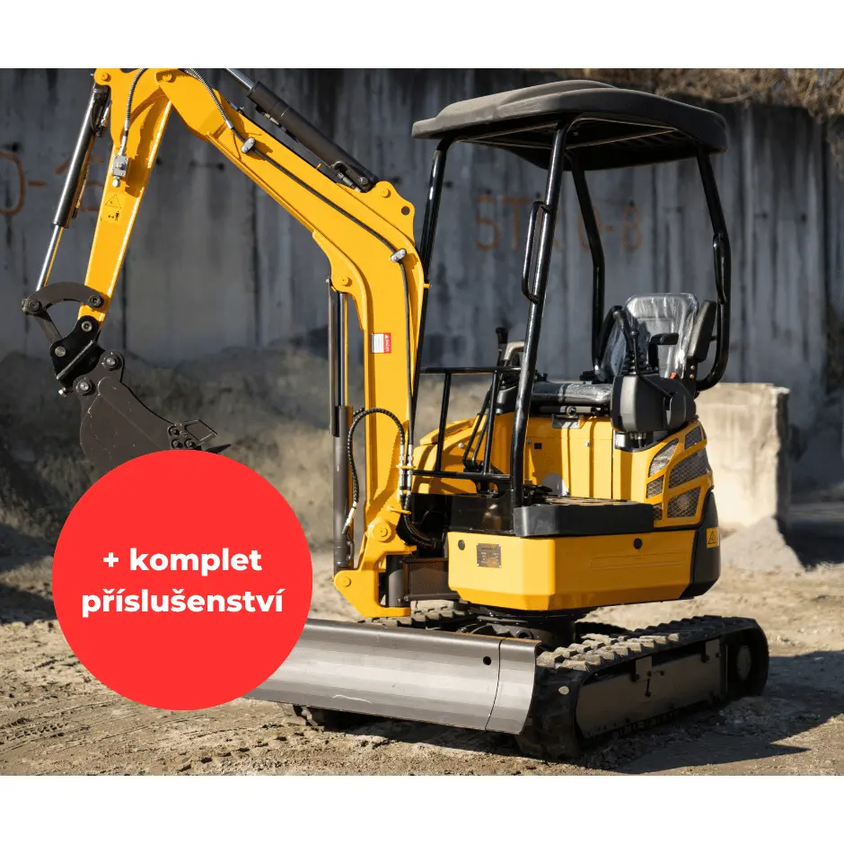 Minibagr Baugarden BG2000.02 zvýhodněný set s pevnou lžíci 1000mm 8001BG200002KUSET01