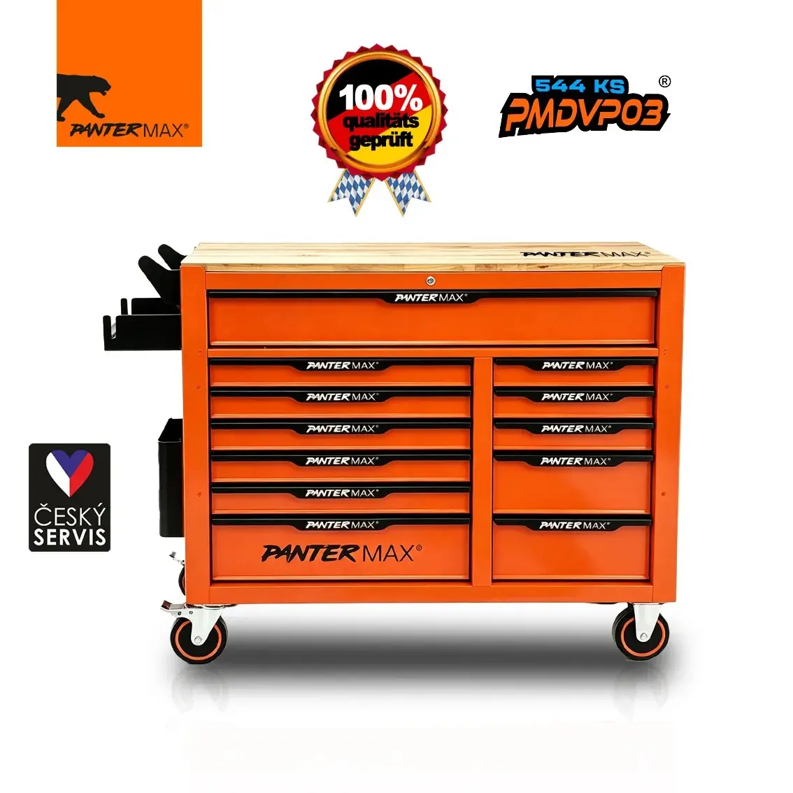 PANTERMAX Dílenský vozík profi DVP03 - 544 ks - 12 zásuvek PMDVP03