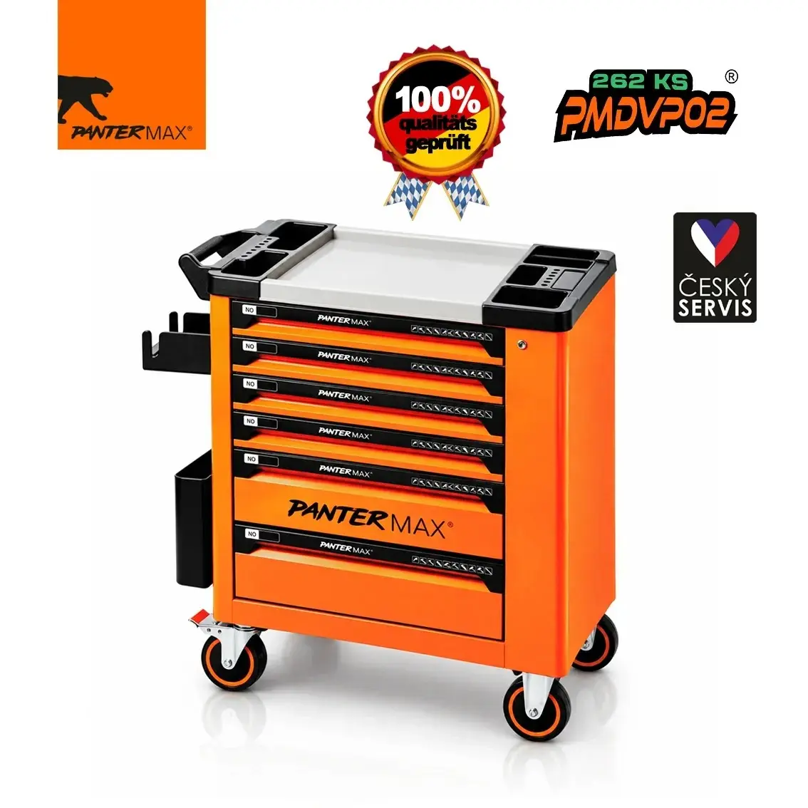 PANTERMAX Dílenský vozík profi DVP02 - 262ks - 7 zásuvek PMDVP02