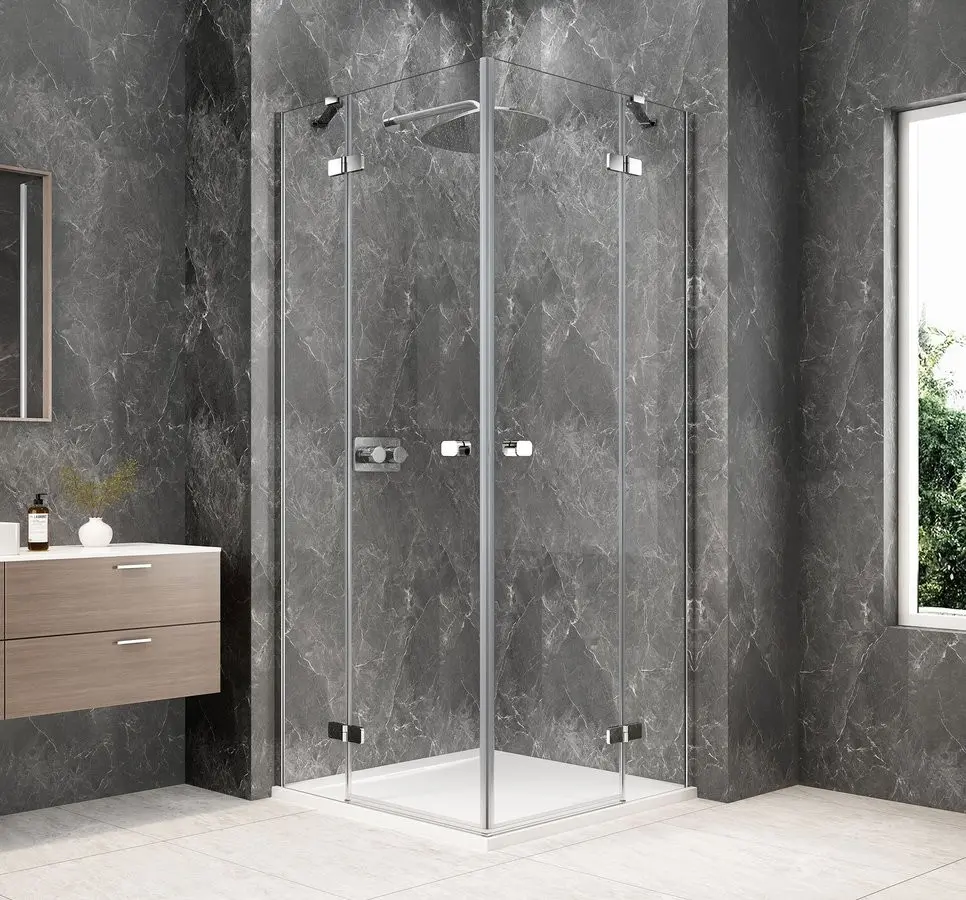 POLYSAN GLOBE CHROME čtvercový sprchový kout 800x800, rohový vstup, čiré sklo GB5880C