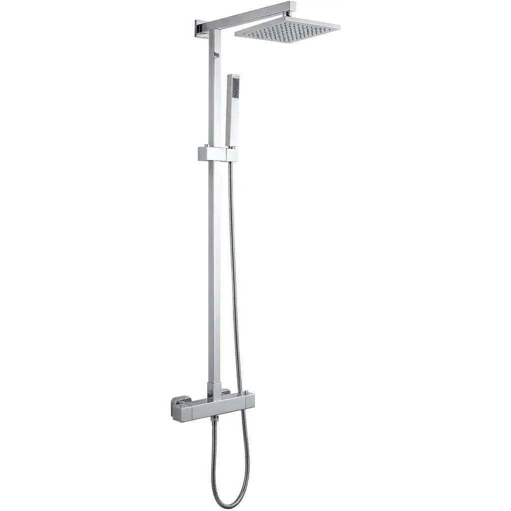 CERANO Sprchový nástěnný sloup Elma termostatická sprchová baterie chrom CER-423607