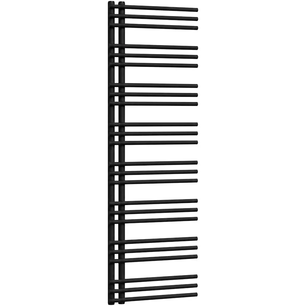 Koupelnový radiátor Burke - L/P - asymetrické připojení 50mm - 750W - černá matná - 1600x500 mm