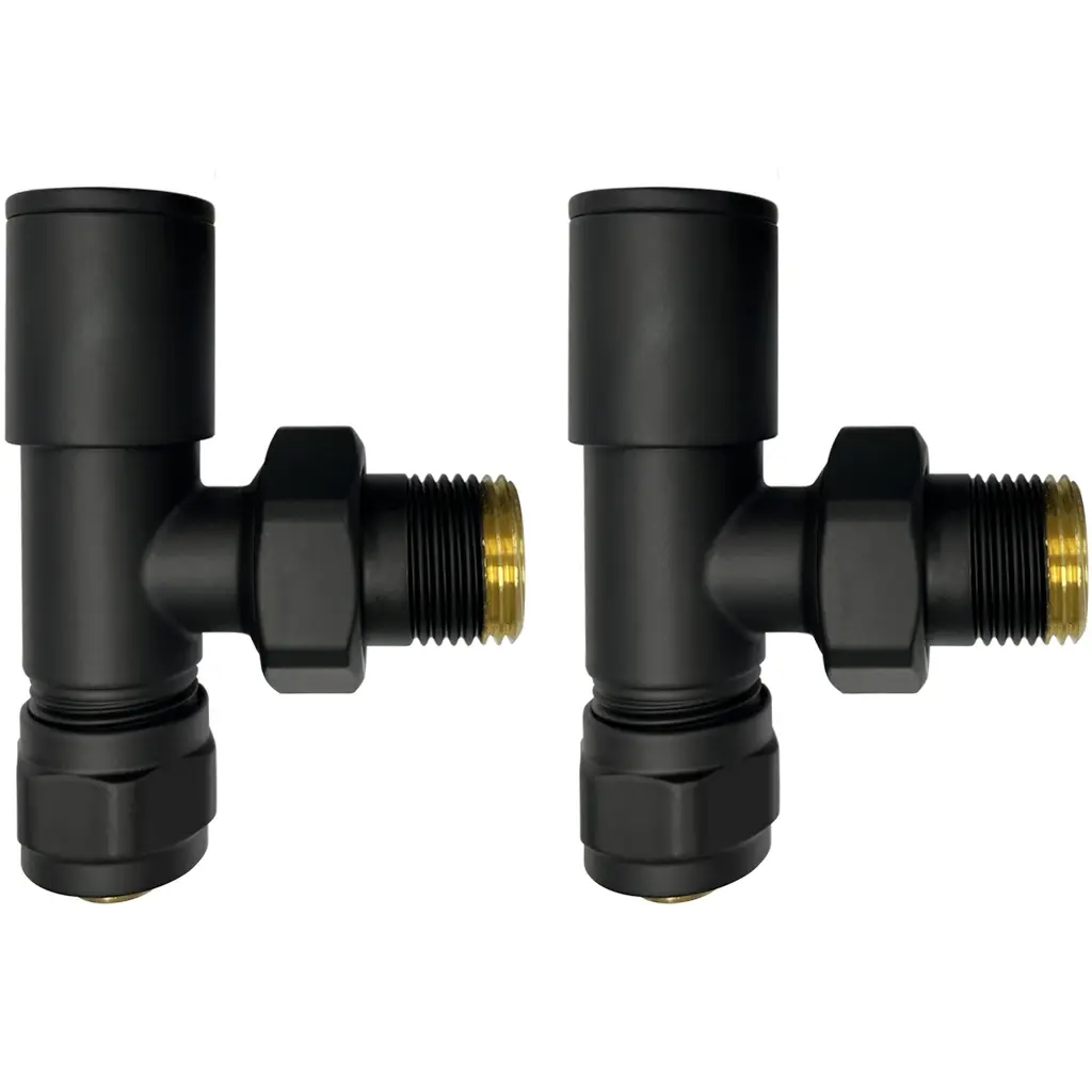 CERANO Připojovací sada radiátorových ventilů ruční rohová 1/2"/PEX 16x2 mm černá matná CER-478120