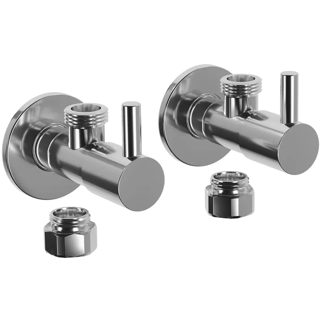 CERANO Univerzální rohové připojovací ventily 2ks chrom 3/8" 1/2" CER-478162