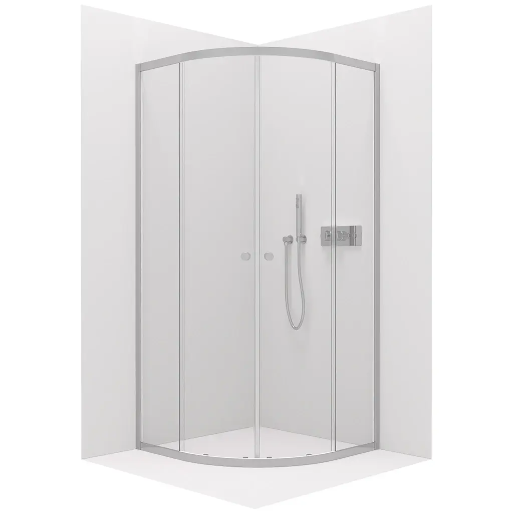 CERANO Sprchový kout Orso L/P 5 mm čtvrtkruh R550 chrom, transparentní sklo 100x100x195 posuvný CER-650485