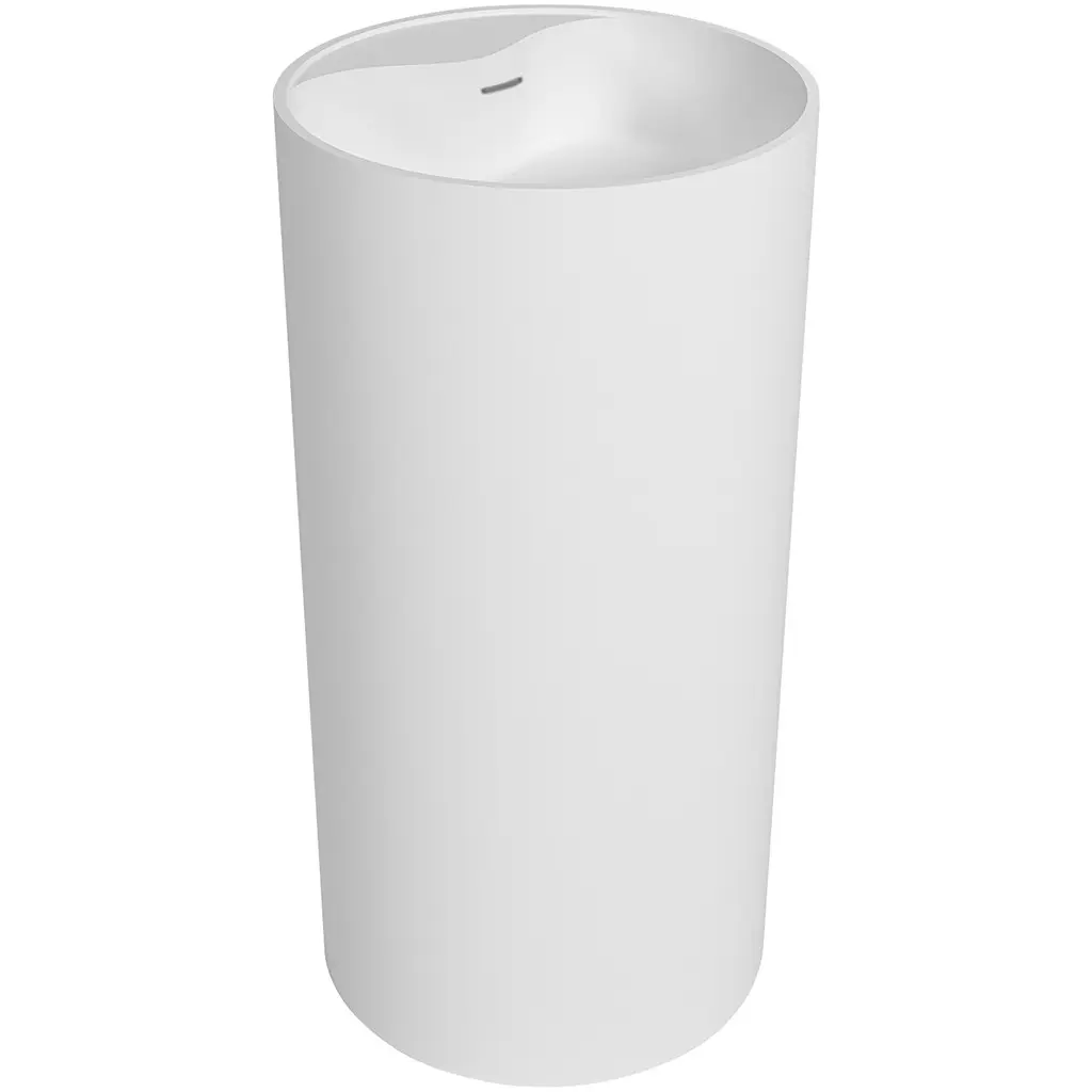 CERANO Umyvadlo z litého mramoru Soho volně stojící bílá matná Ø 45 x 90 CER-653722