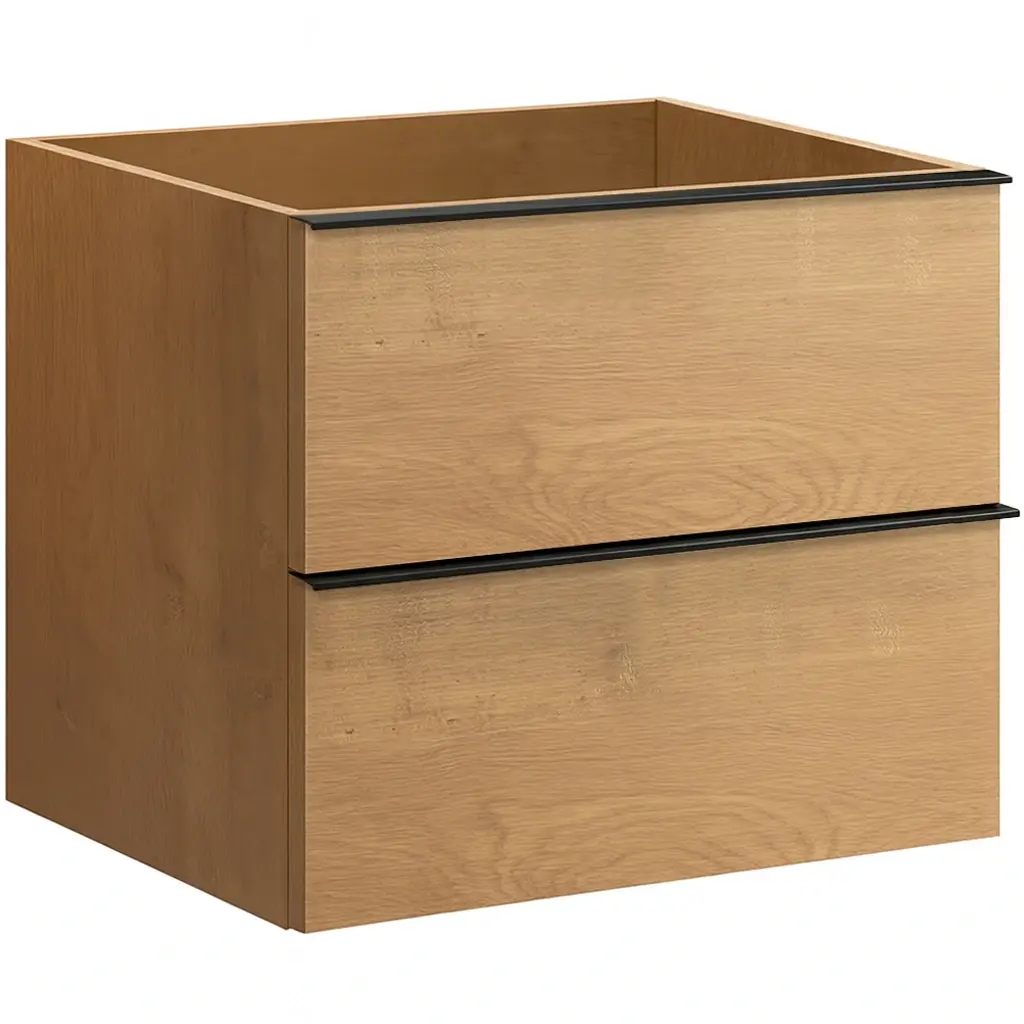 CERANO Koupelnová skříňka pod umyvadlo s úchytkou Velora dub medový, úchytka černá 69x53x46,5 CER-665080