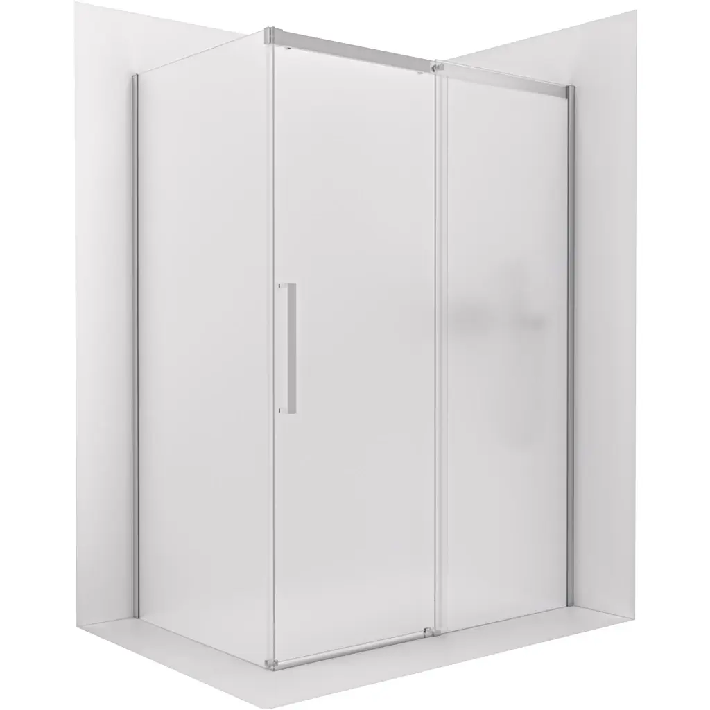 CERANO Sprchový kout Lantono pravá 8 mm Soft-Close chrom, mléčné sklo 130x70 posuvný CER-665560