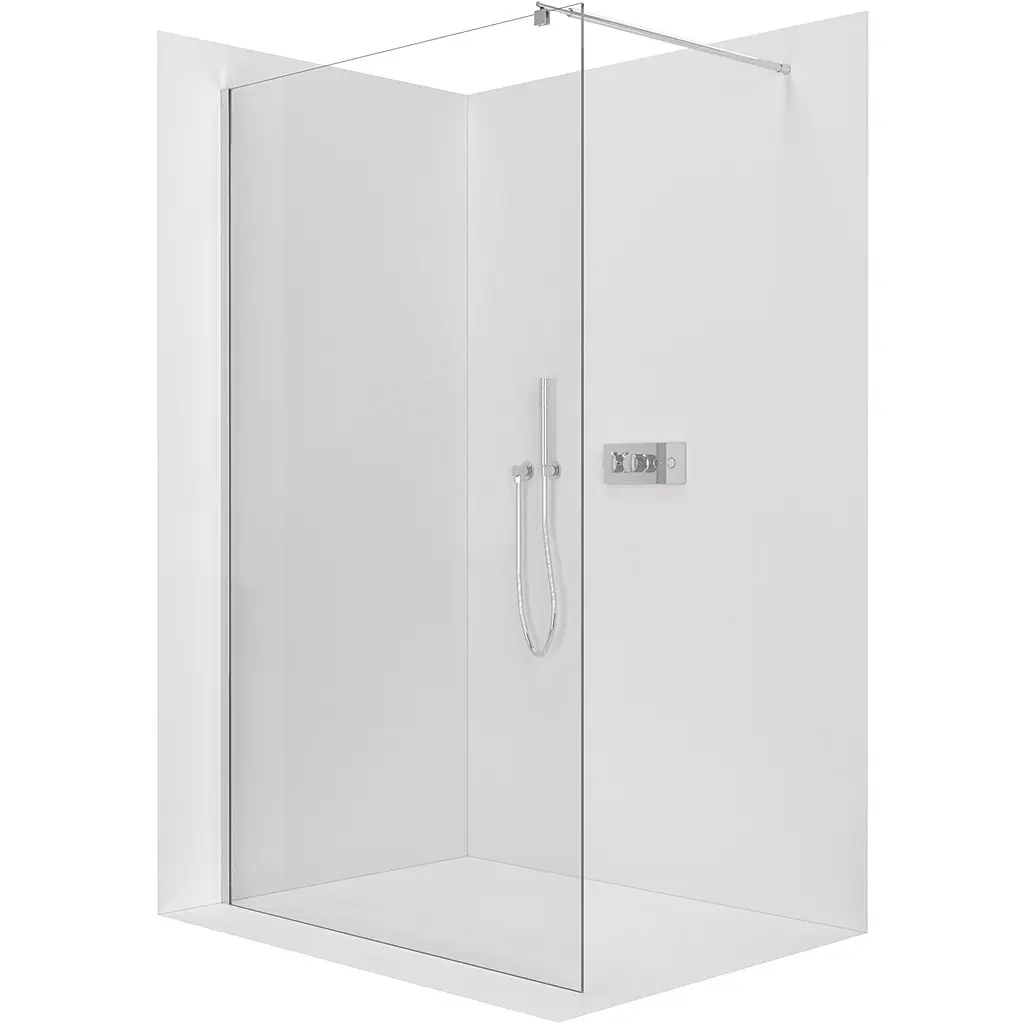 CERANO Sprchová zástěna Walk-in Onyx Round L/P 6 mm chrom, transparentní sklo 80x190 CER-670897
