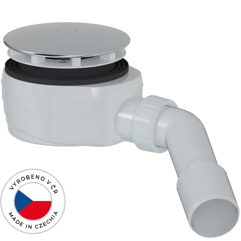 CERANO Sifon sprchové vaničky nízký 90mm DN40/50 krytka nerez CER-676663
