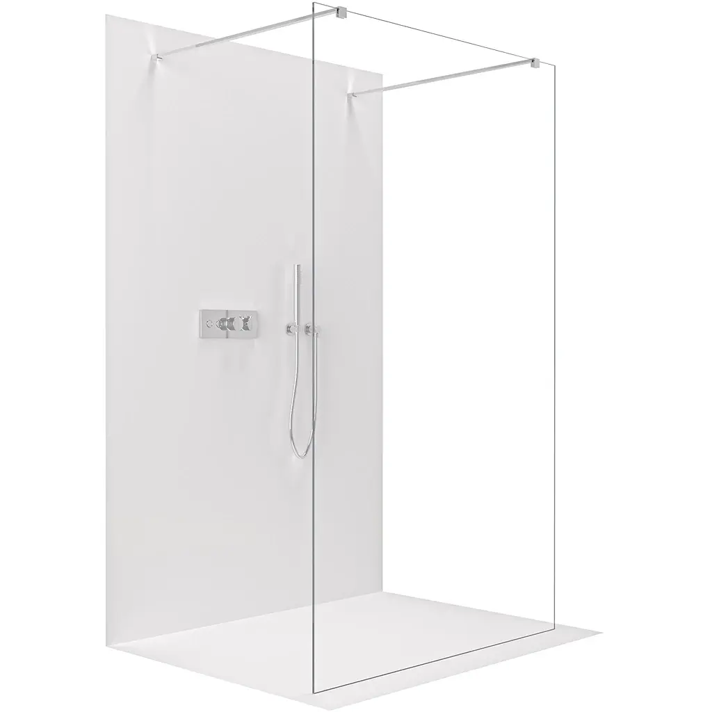 Sprchová zástěna Walk-in Onyx Duo L/P - 8 mm - hranatá vzpěra - chrom, transparentní sklo - 120x200 cm