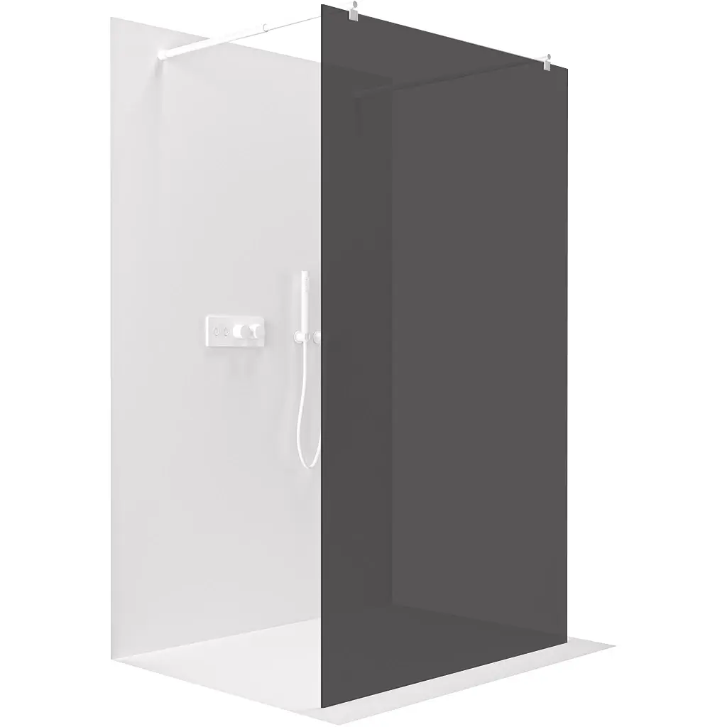 CERANO Sprchová zástěna Walk-in Onyx Duo L/P 8 mm kulatá vzpěra bílá matná, grafitové sklo 60x200 CER-8050BD2115
