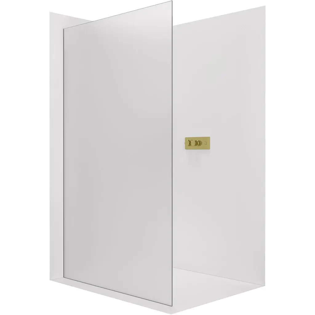 Sprchová zástěna Walk-in Crystal L/P - 8 mm - bezvzpěrový systém - zlatá, mléčné sklo - 100x200 cm